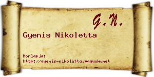 Gyenis Nikoletta névjegykártya