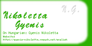 nikoletta gyenis business card